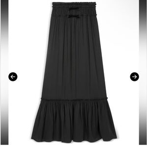 The Kooples Shirred Maxi Skirt Bow Detail